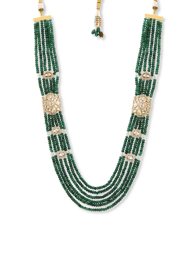 Meira Heritage Emerald Green Long Necklace : WFNE401