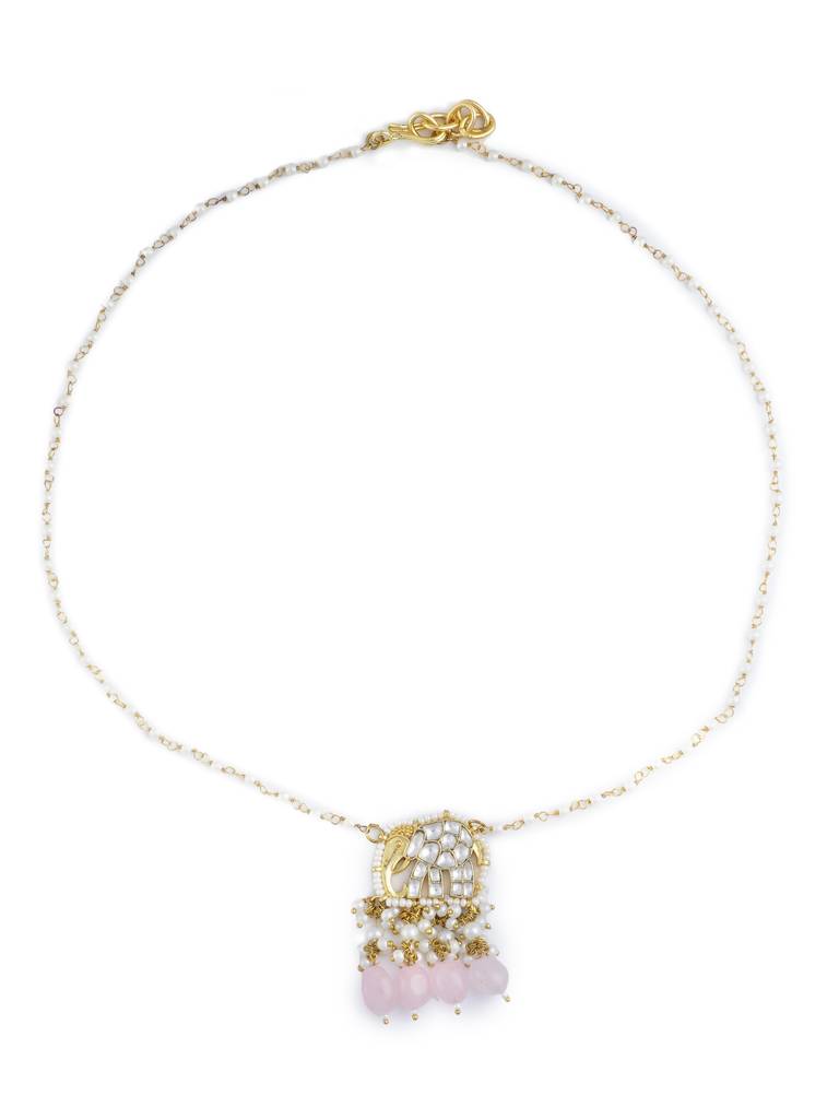 Golden Tusker Kundan Necklace : WFNE454