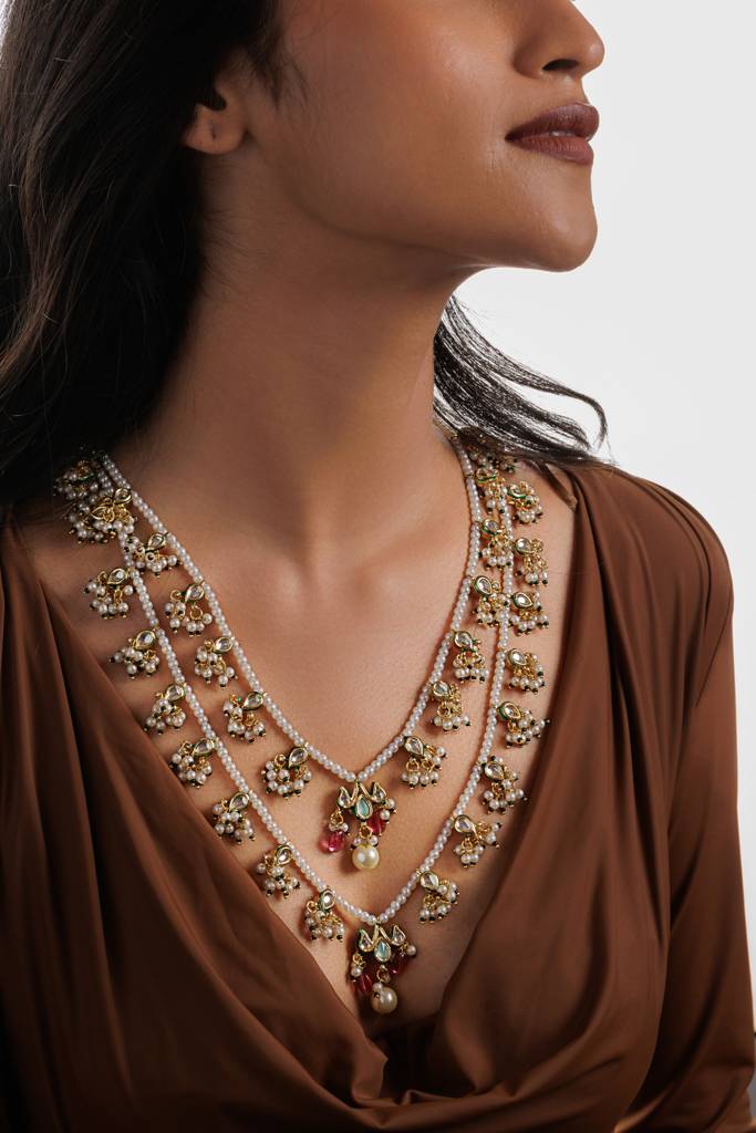 Dual String Pearl Drop Ranihar : WFNE455