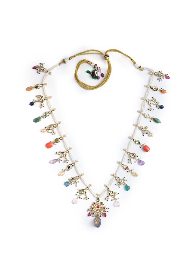 Navratna Drop Pearl String Ranihar : WFNE456