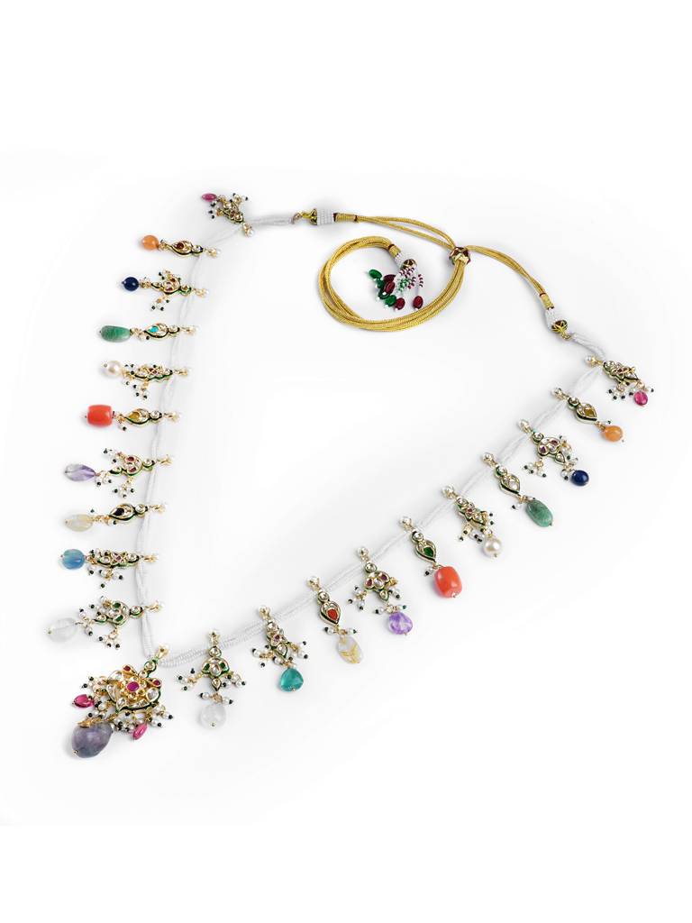 Navratna Drop Pearl String Ranihar : WFNE456
