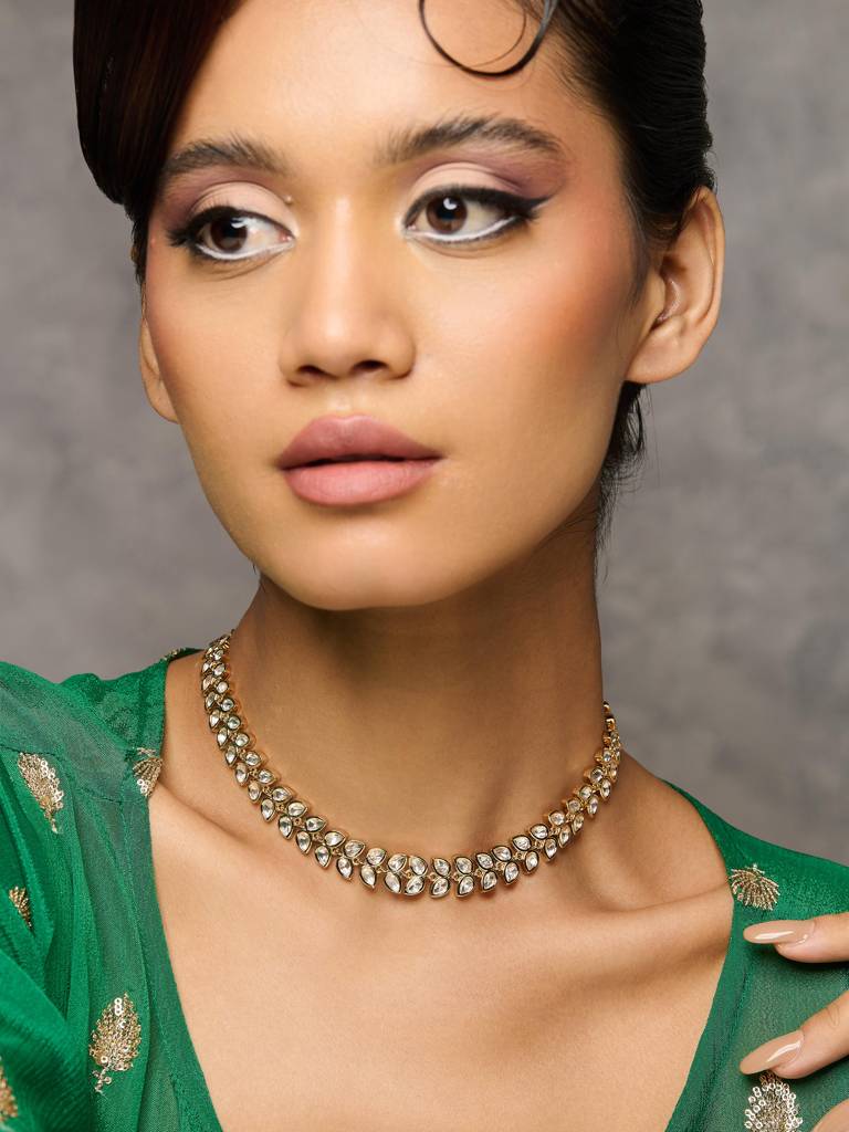 Enchanted Ivy Kundan Necklace/Sheeshphool : WFNE460