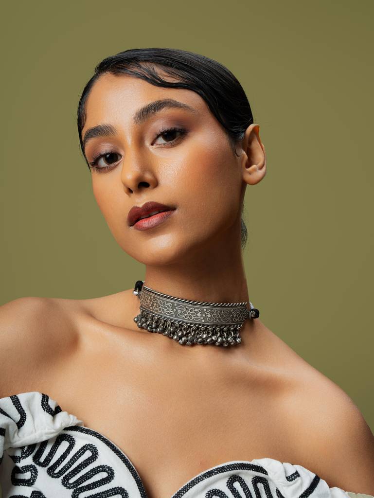 The Gripping Ghungroo Oxidised Collar Necklace : WFNO146