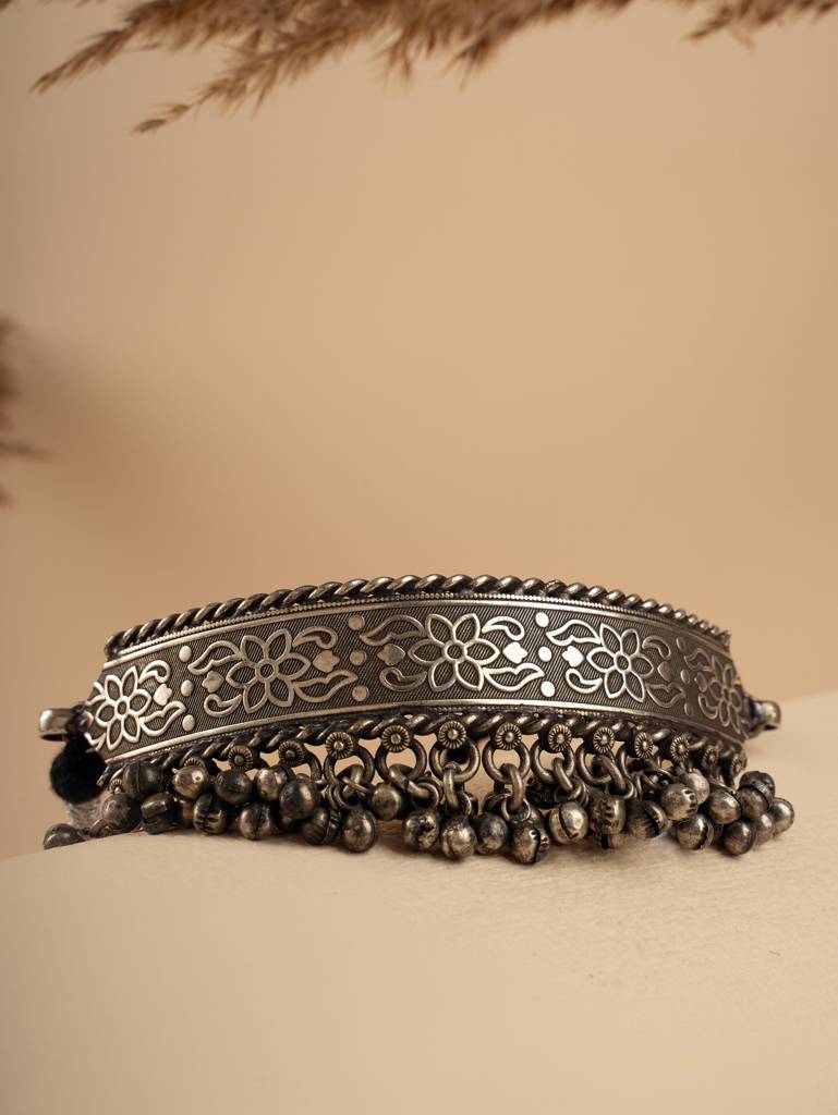 The Gripping Ghungroo Oxidised Collar Necklace : WFNO146