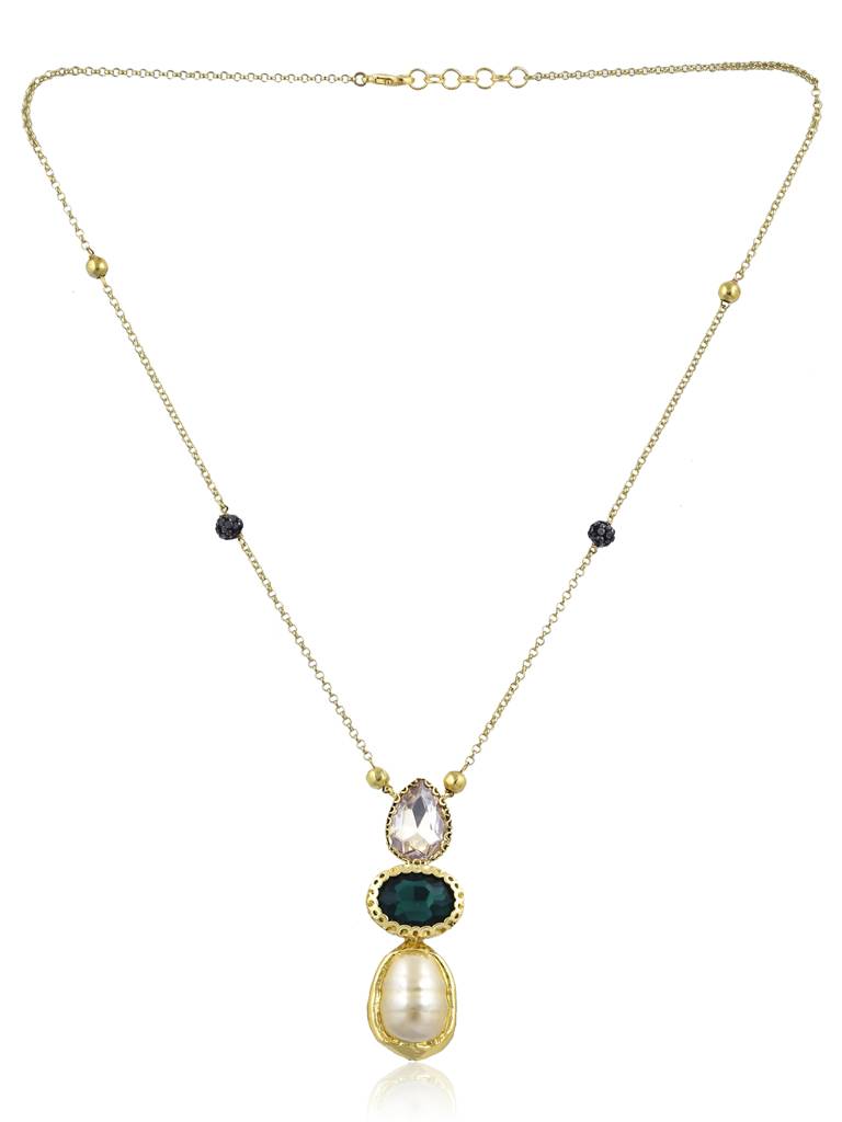 Aina Green And Baroque Peal Long Necklace : WFNS102