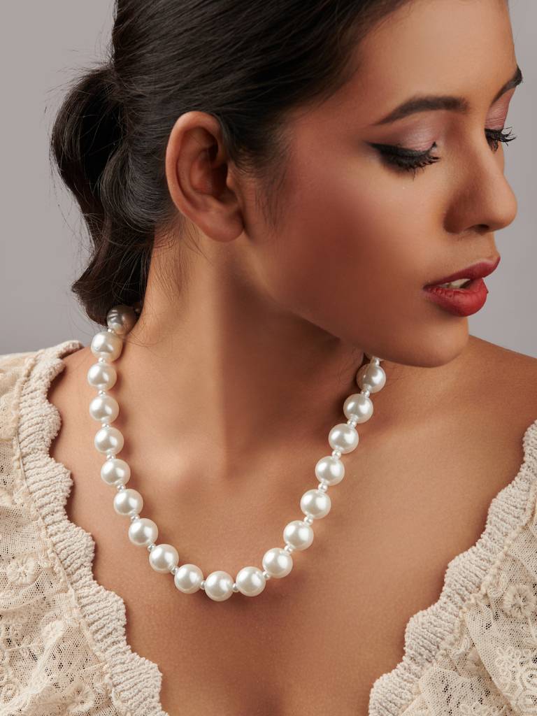 The Pearl Story - Garland Of Pearl Necklace : WFNS203