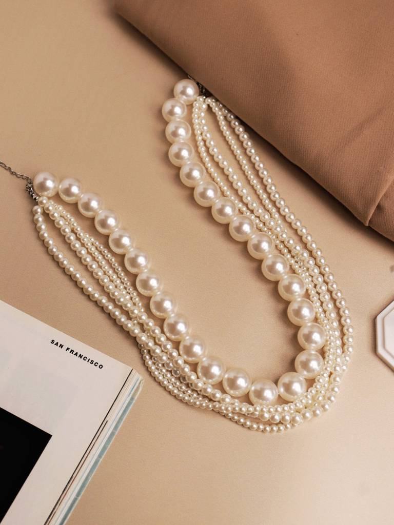 The Pearl Story - Ivory Pearl Elegance Necklace : WFNS205