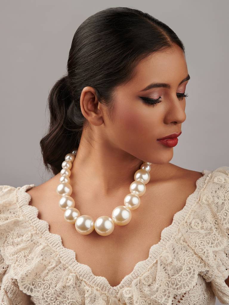 The Pearl Story - Drops Of Oyster Pearl Necklace : WFNS208