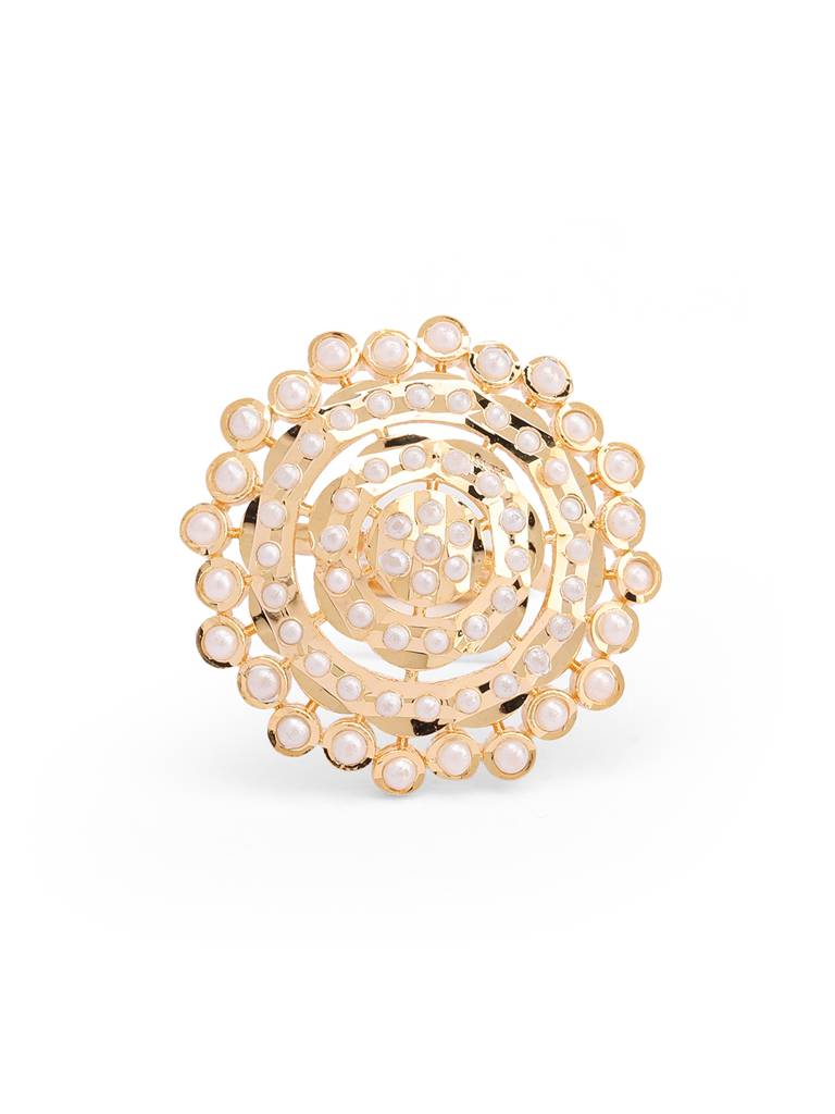 Meira Jadau Swirling Pearl Ring : WFRE200
