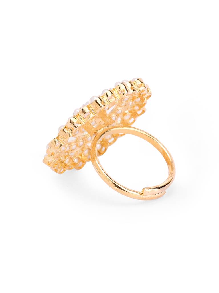 Meira Jadau Swirling Pearl Ring : WFRE200