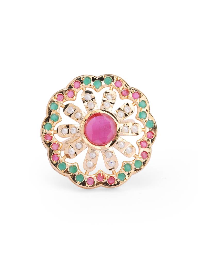 Meira Multi Coloured Pink Blossom Ring : WFRE201