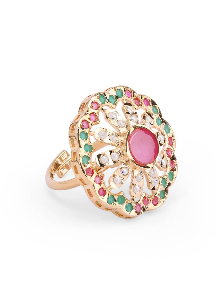 Meira Multi Coloured Pink Blossom Ring : WFRE201