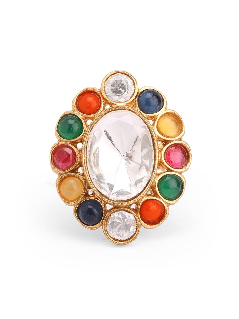 Meira Navratna Kundan Ring : WFRE202
