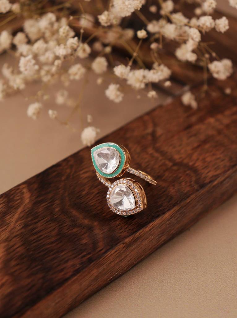 Twisted Turquoise Enamel Ring : WFRE204