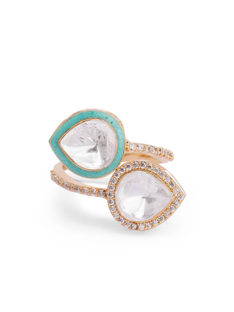 Twisted Turquoise Enamel Ring : WFRE204
