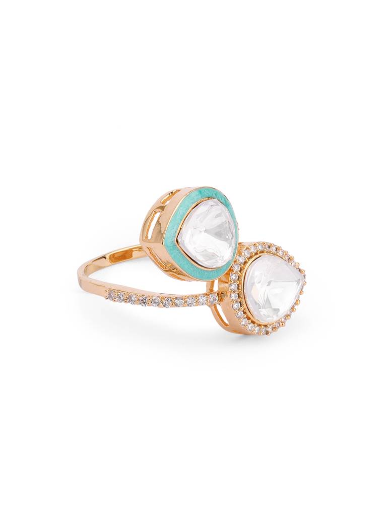 Twisted Turquoise Enamel Ring : WFRE204