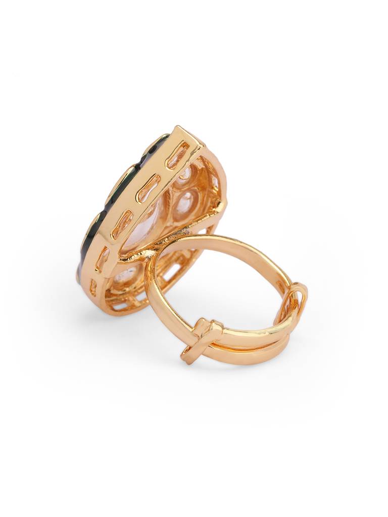 Meira Enamel Drop Of Kundan Ring : WFRE205