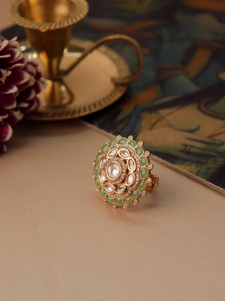 Meira Sage Symphony Kundan Ring : WFRE208