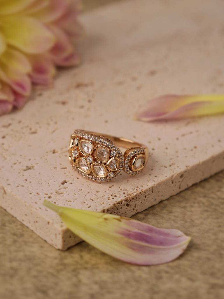Meira Kundan Studded Cuff Ring : WFRE210