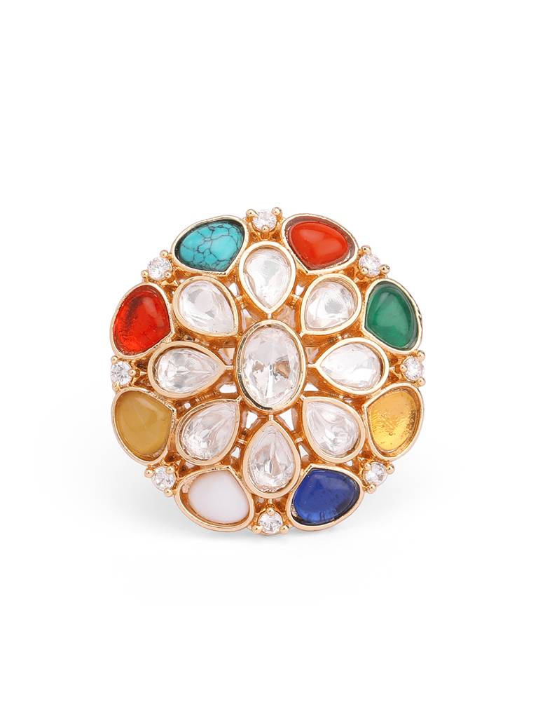Meira Navratna & Polki Ring : WFRE212