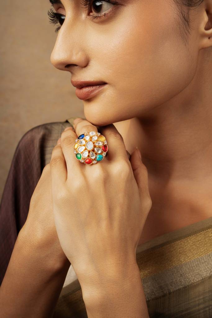 Meira Navratna & Polki Ring : WFRE212