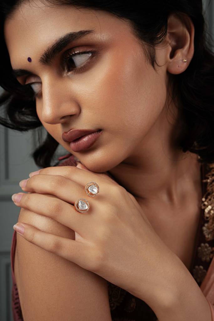 Meira Twin Kundan Ring : WFRE213