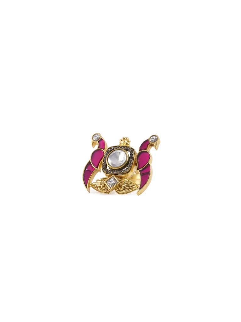 Twin Pink Peacock Ring : WFRE222