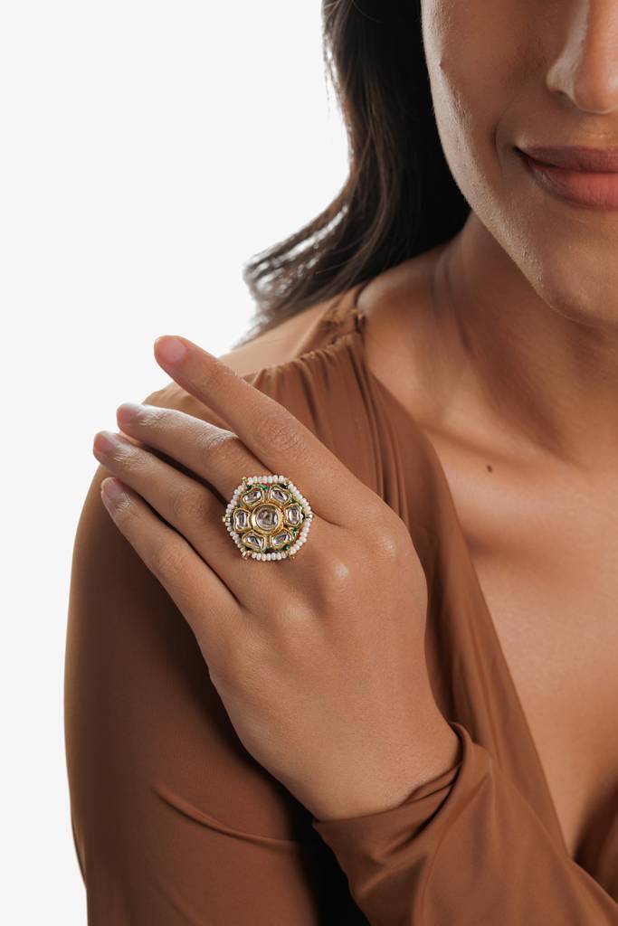 Blooming Daisy Kundan Ring : WFRE223