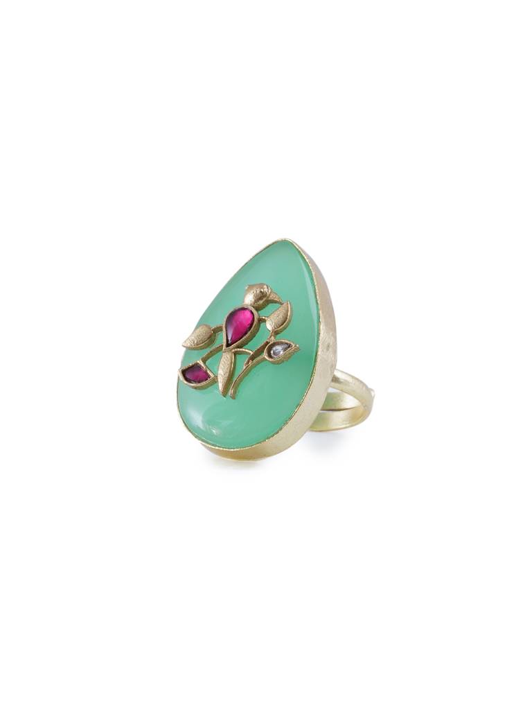Sea Green Bird Emblem Ring : WFRE224