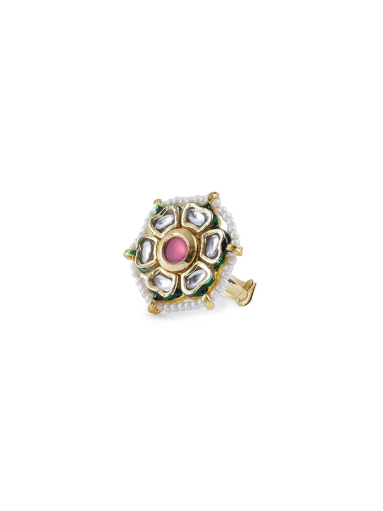 Floral Blush Kundan Ring : WFRE225