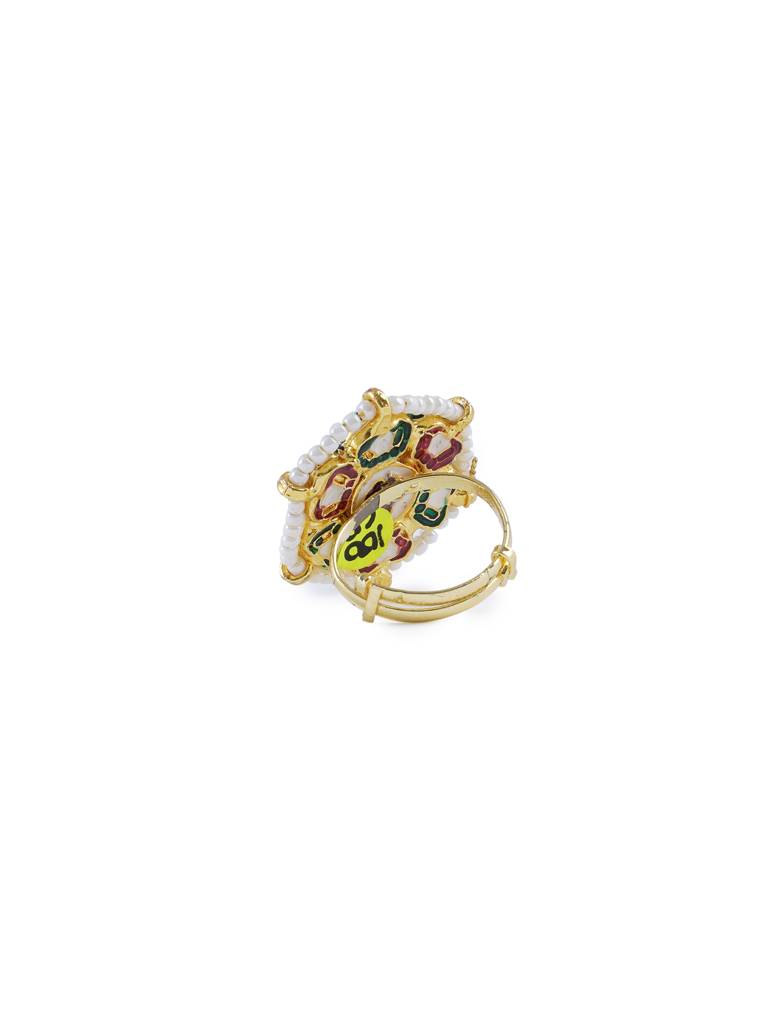 Floral Blush Kundan Ring : WFRE225