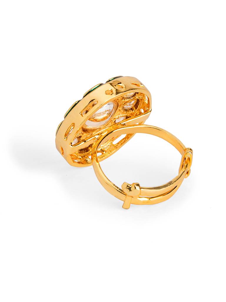 Enamel Kundan Preset Floral Ring : WFRE230