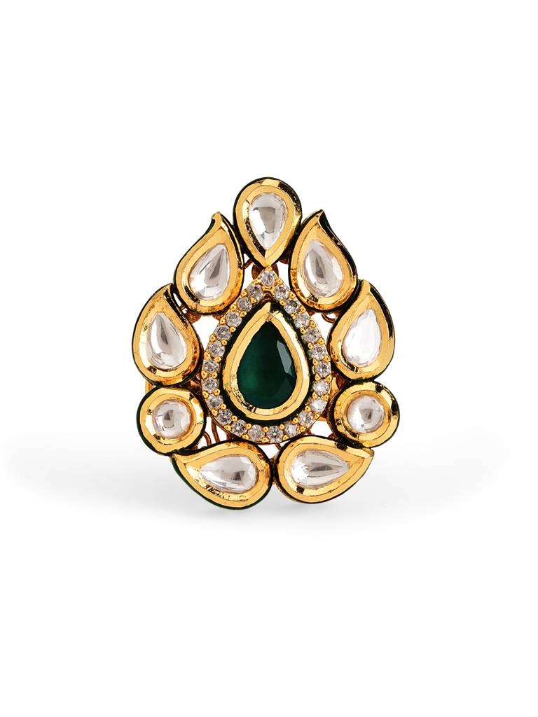 Kundan Paisley Drop Ring : WFRE233