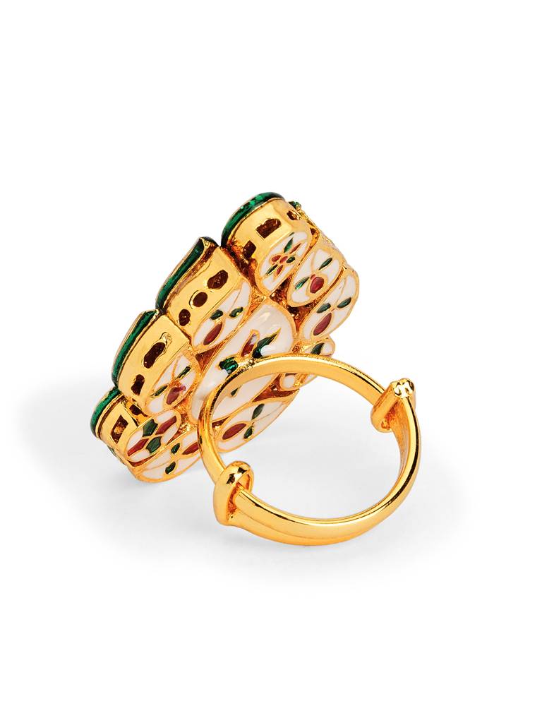 Kundan Paisley Drop Ring : WFRE233