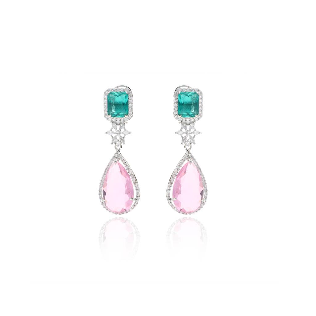 Shades Of Pastel Diamante Cubic Zirconia Necklace Set : WFSC114