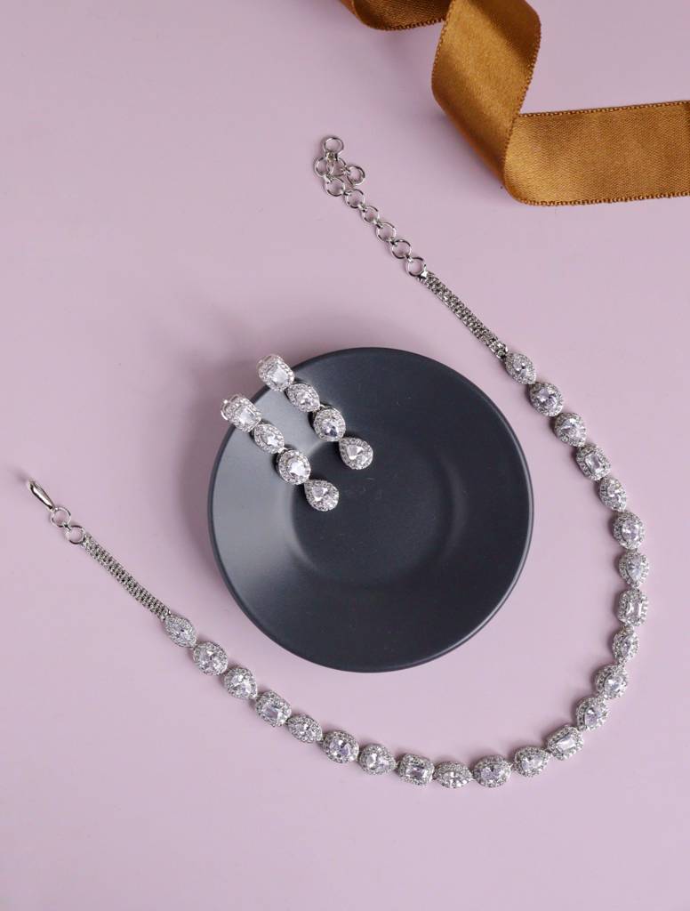 All Shapes Of You! Diamante Cubic Zirconia Necklace Set : WFSC115