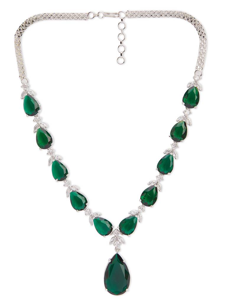 Green Garland Drop Necklace Set : WFSC127