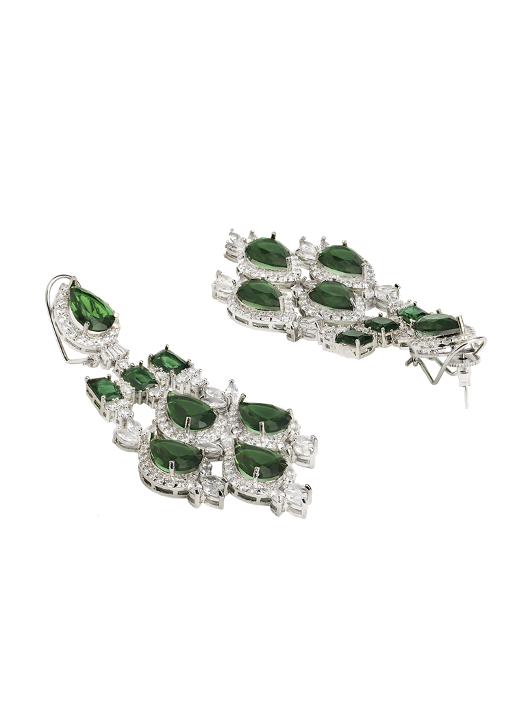 The Emerald Oasis Green Cz Necklace Set : WFSC145