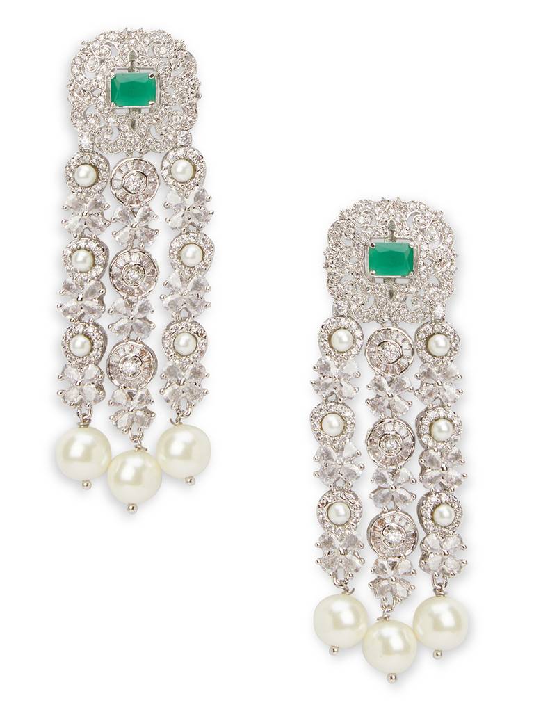 Oyester And Green Cz Choker Set : WFSC147