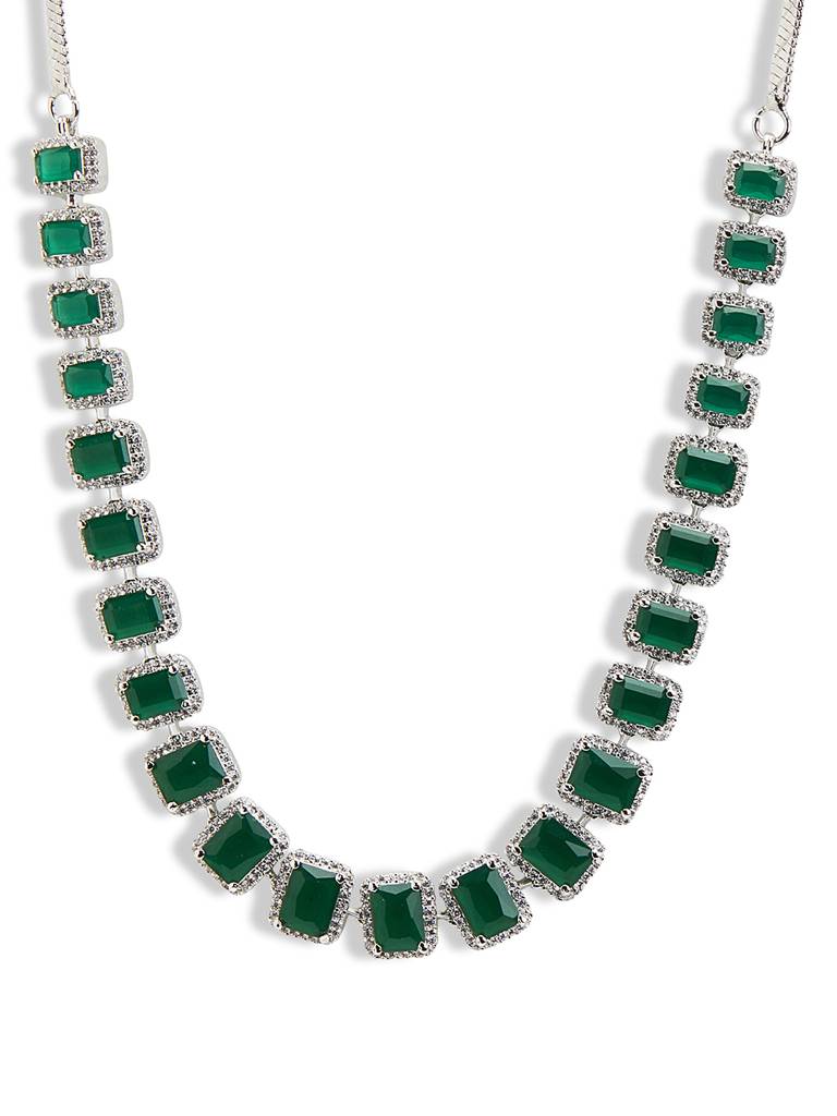 Radiant Emerald Streak Necklace Set : WFSC161