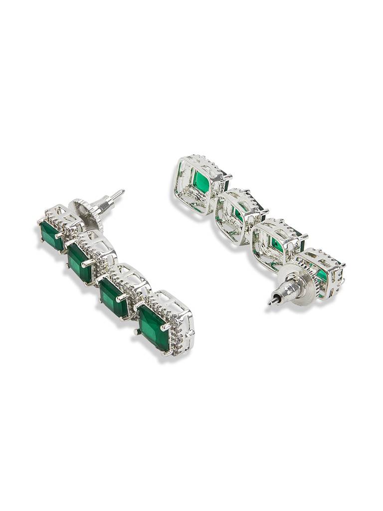 Radiant Emerald Streak Necklace Set : WFSC161