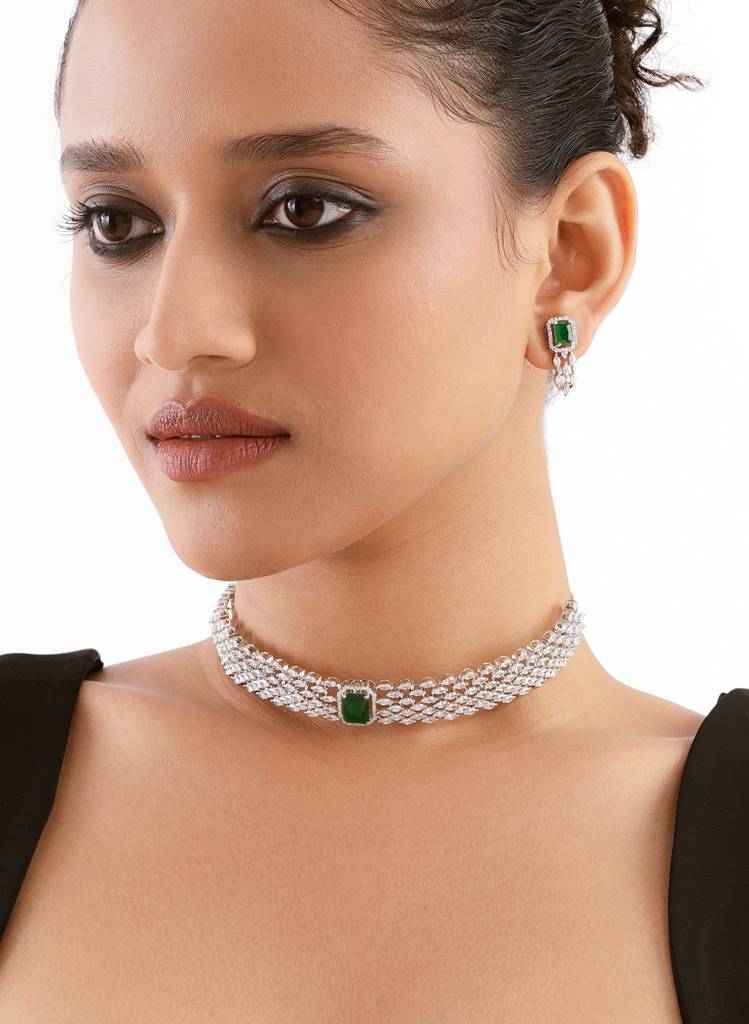Diamante Emerald Princess Choker Set : WFSC162
