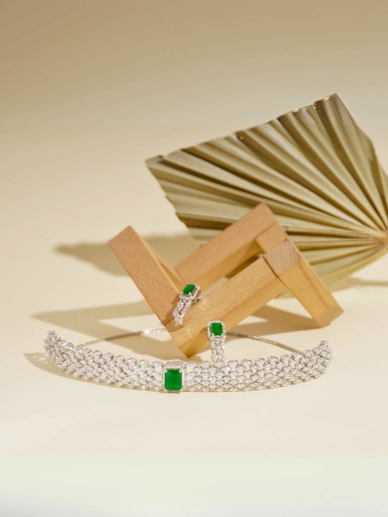 Diamante Emerald Princess Choker Set : WFSC162