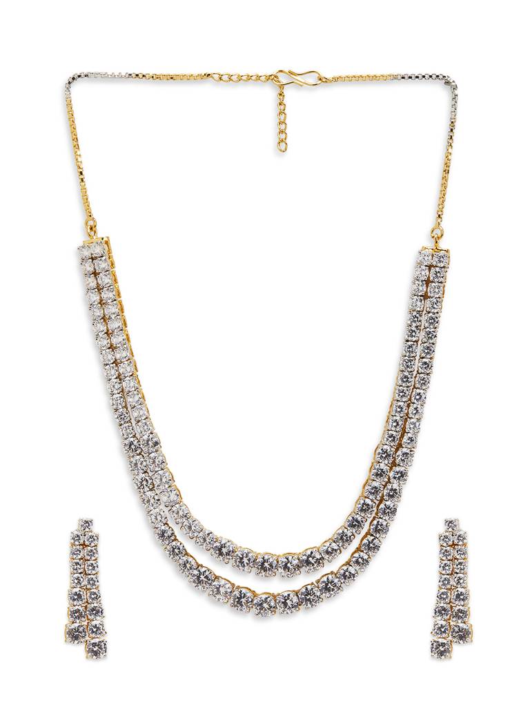 Diamante Starlet Layered Necklace Set : WFSC165
