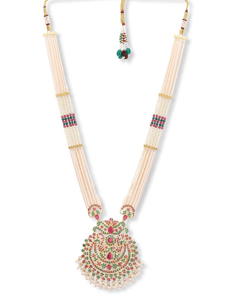 Meira Colour Spring Jadau Long Necklace Set : WFSE110