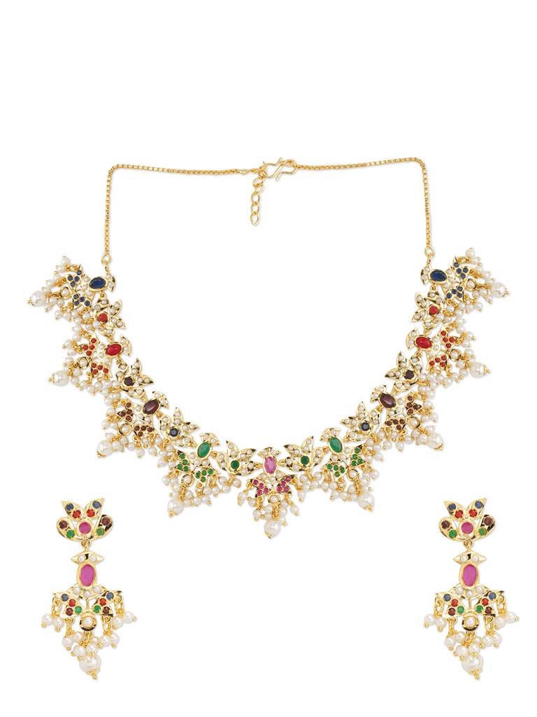 Meira Multi Coloured Mosaic Necklace Set : WFSE111