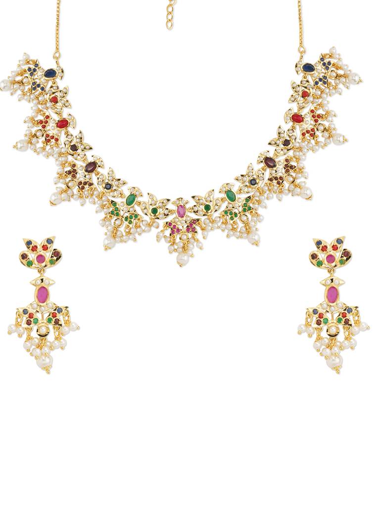 Meira Multi Coloured Mosaic Necklace Set : WFSE111