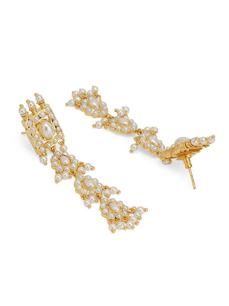 Meira Cascading Pearls Jadau Choker Neckace Set : WFSE113