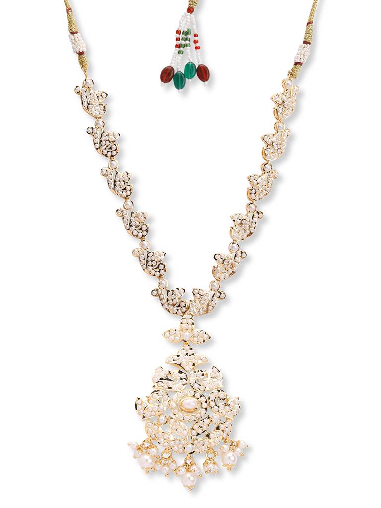 Nizami Pearl Studed Jadau Necklace Set : WFSE115