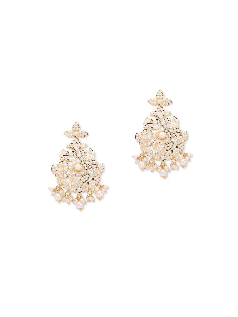 Nizami Pearl Studed Jadau Necklace Set : WFSE115